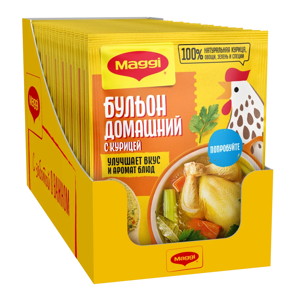 МАГГИ®. Домашний. Бульон с курицей, овощами и зеленью, в порошке. 75 г
