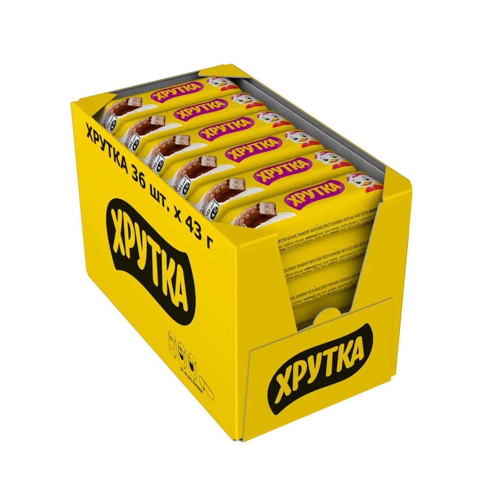 Хрутка. Конфета с суфле и молочной начинкой. Шоколадный батончик с суфле и молочной начинкой 43г