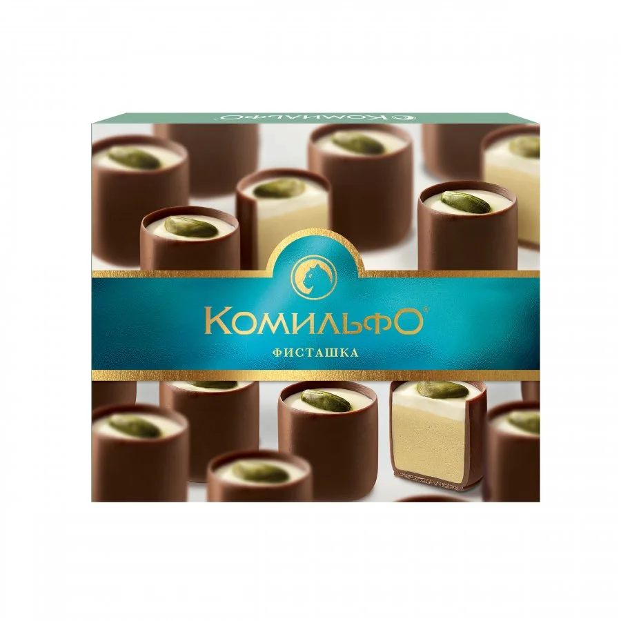 Комильфо®. Фисташка. Конфеты шоколадные с двухслойной начинкой. 232г