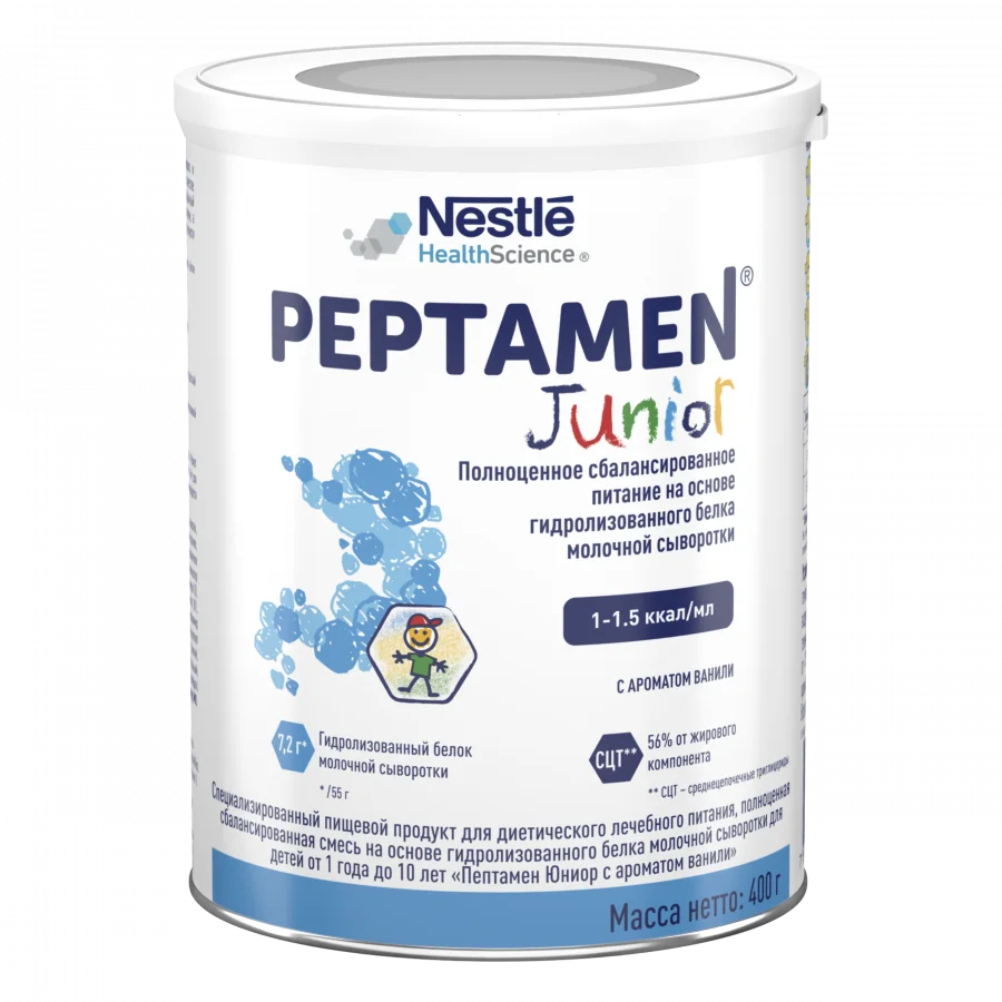 Peptamen® Junior (Пептамен Юниор), сухая смесь с ароматом ванили, 400 г, 1 шт.