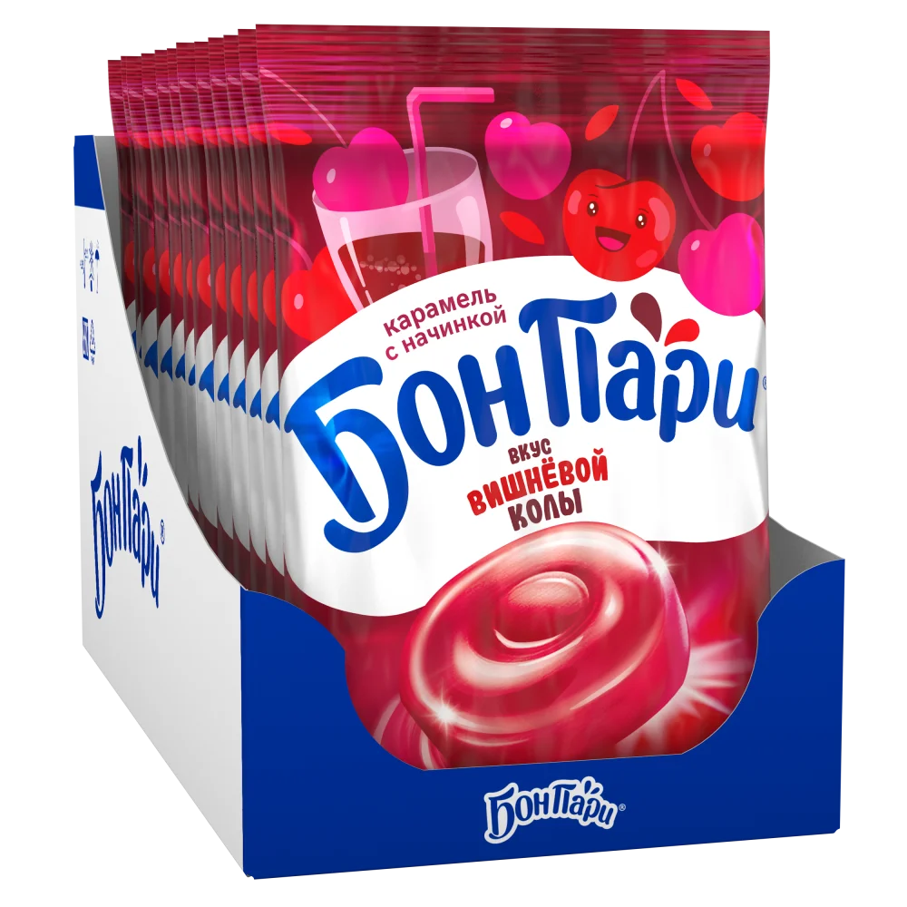 Бон Пари® Вкус вишневой колы. Карамель с начинкой и вкусом вишневой колы.