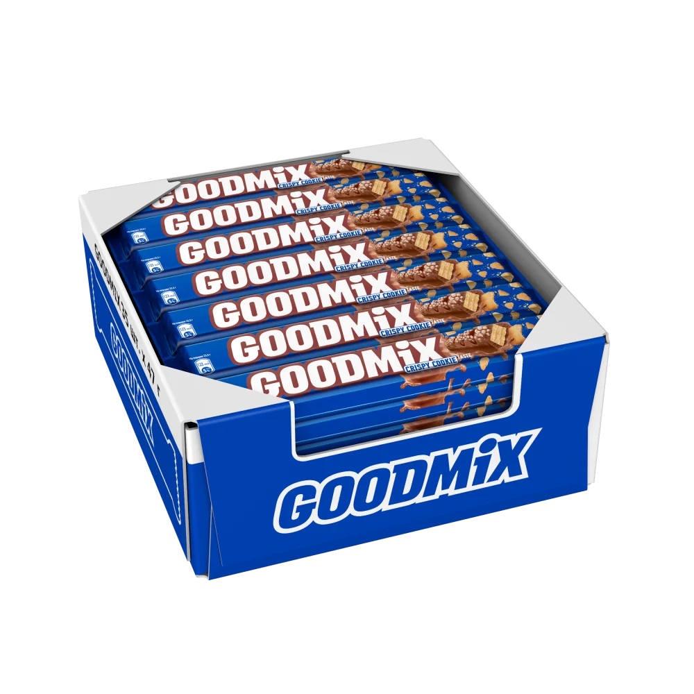 Goodmix® Crispy cookie taste. Молочный шоколад с начинкой со вкусом печенья и с хрустящей вафлей, декорированный. 47г
