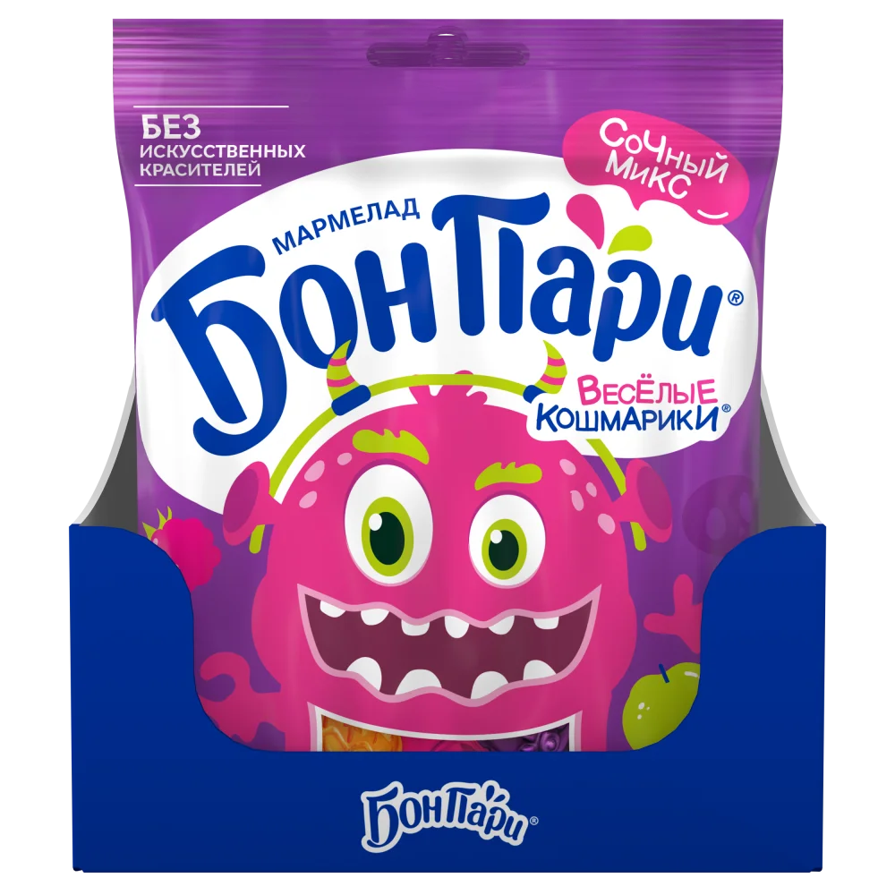 БОН ПАРИ®  ВЕСЕЛЫЕ КОШМАРИКИ ® МАРМЕЛАД ЖЕВАТЕЛЬНЫЙ ФИГУРНЫЙ СО ВКУСОМ ФРУКТОВ 75 г
