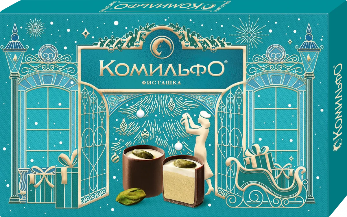 Комильфо®. Фисташка. Конфеты шоколадные с двухслойной начинкой. 116г