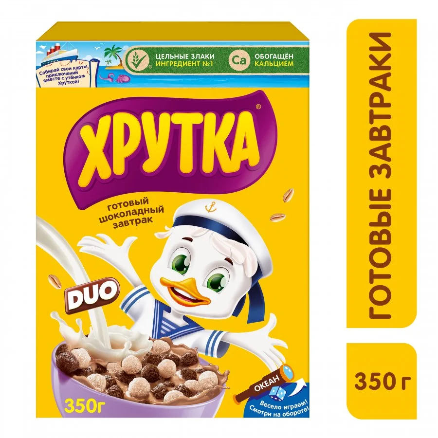 ХРУТКА® DUO. Готовый шоколадный завтрак, обогащенный кальцием 350 г