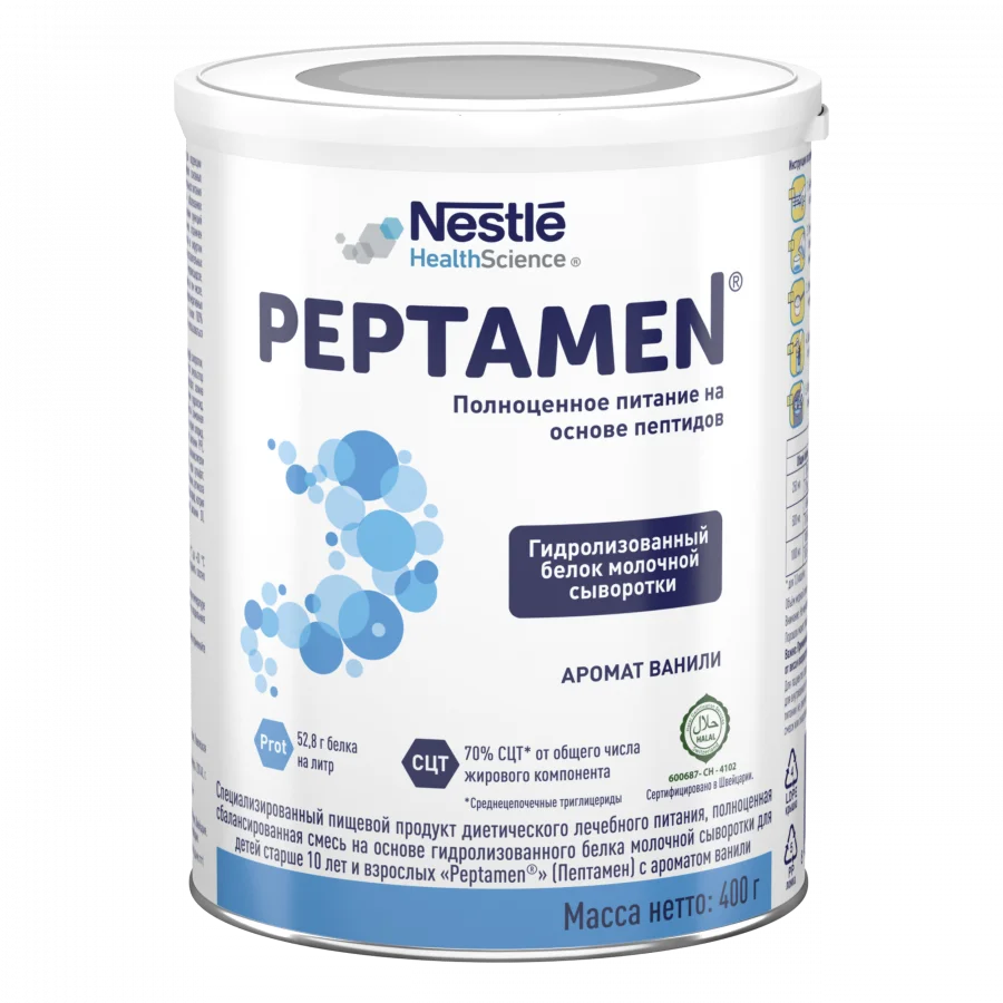 Peptamen® (Пептамен), сухая смесь с ароматом ванили, 400 г, 1 шт.