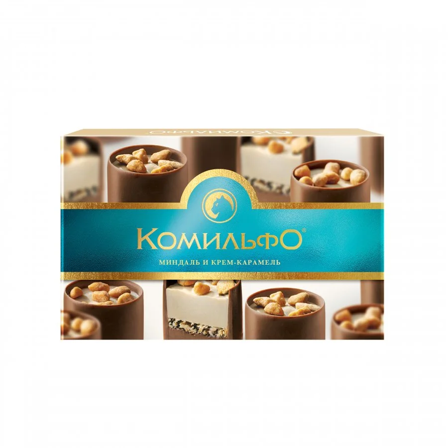 Комильфо®. Миндаль и крем-карамель. Конфеты шоколадные с двухслойной начинкой. 116 г