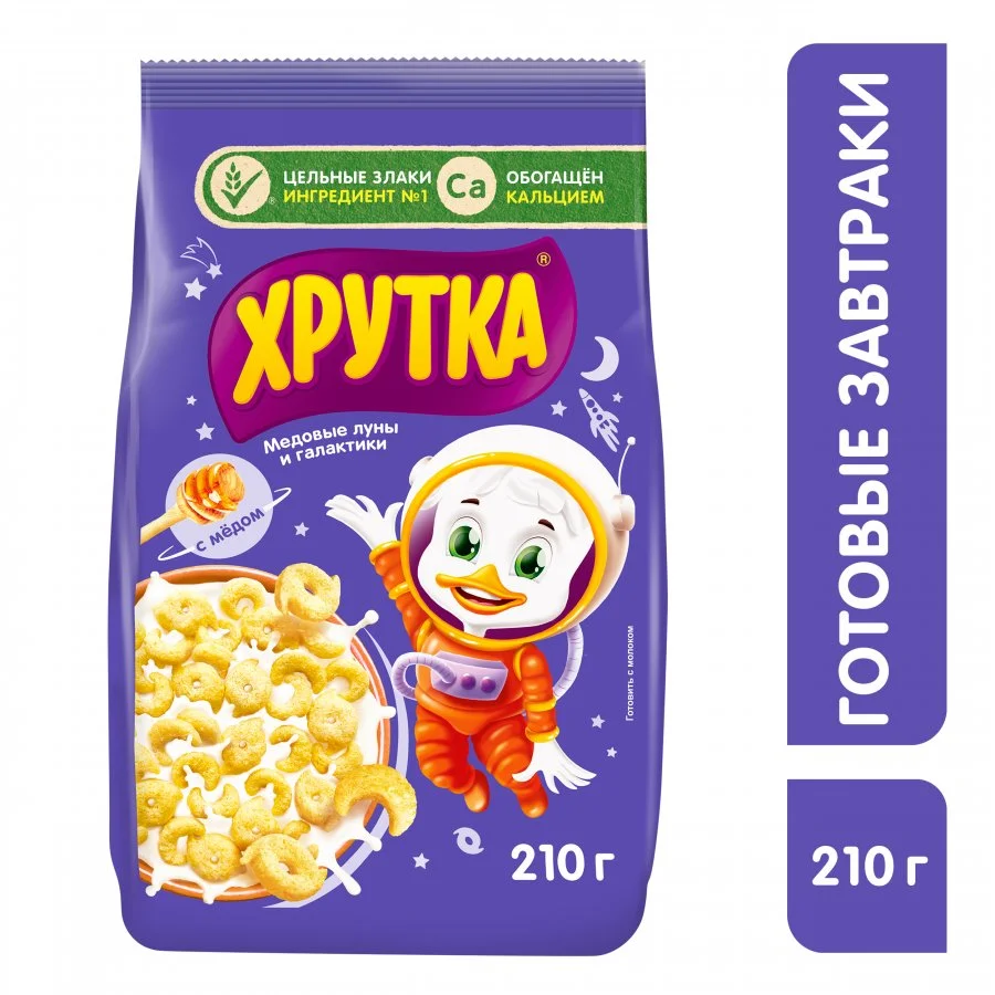 ХРУТКА. Готовый завтрак медовый, обогащенный кальцием 210г