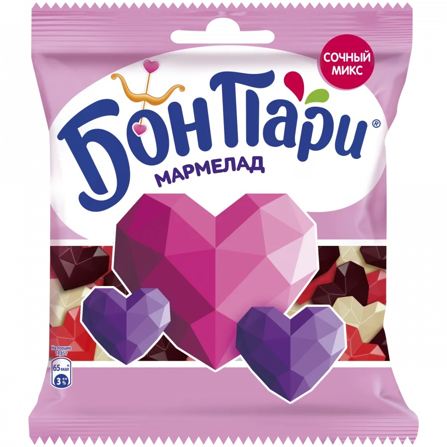 БОН ПАРИ®. Бриллиантовые сердца. Мармелад жевательный со вкусом фруктов