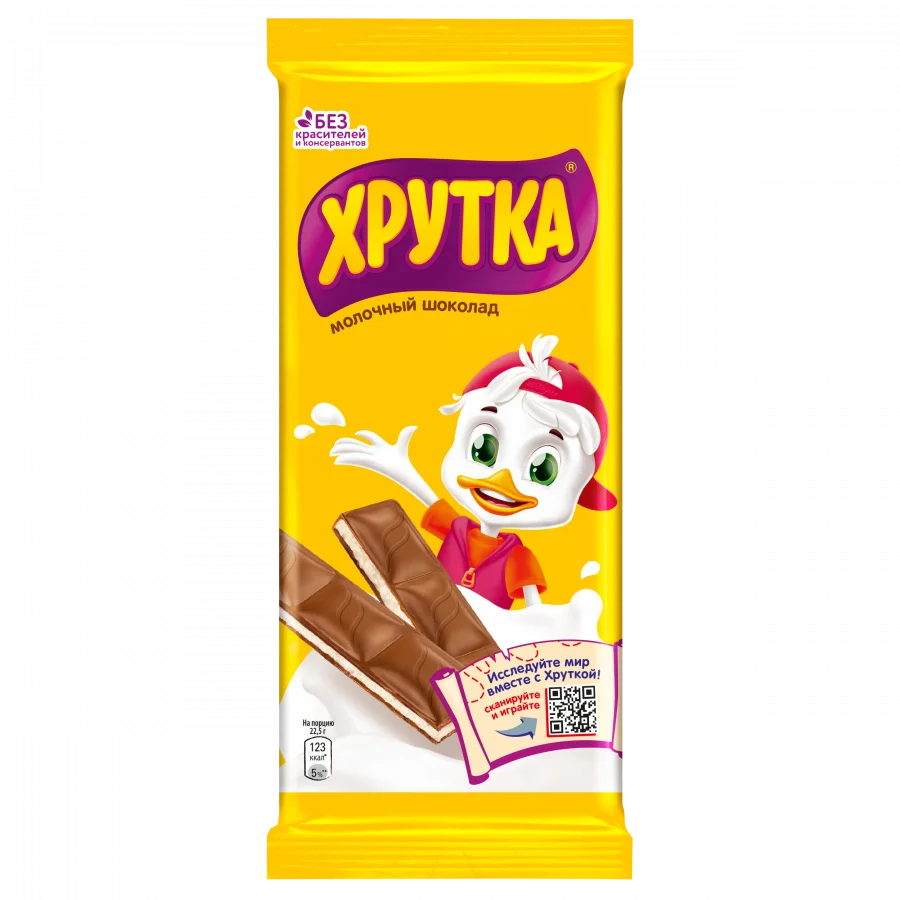 Хрутка. Молочный шоколад с молочной начинкой 90г