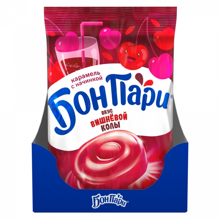 Бон Пари® Вкус вишневой колы. Карамель с начинкой и вкусом вишневой колы.