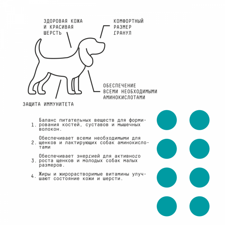 Сухой корм для щенков маленьких пород AJO BASIC LINE MINI PUPPY & JUNIOR с курицей и гречкой, 2 кг