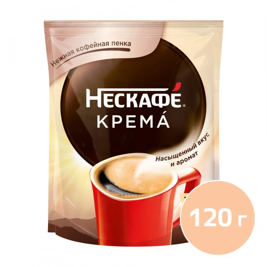 120 г. Пакет. NESCAFÉ® Classic Crema. 100% натуральный растворимый порошкообразный кофе